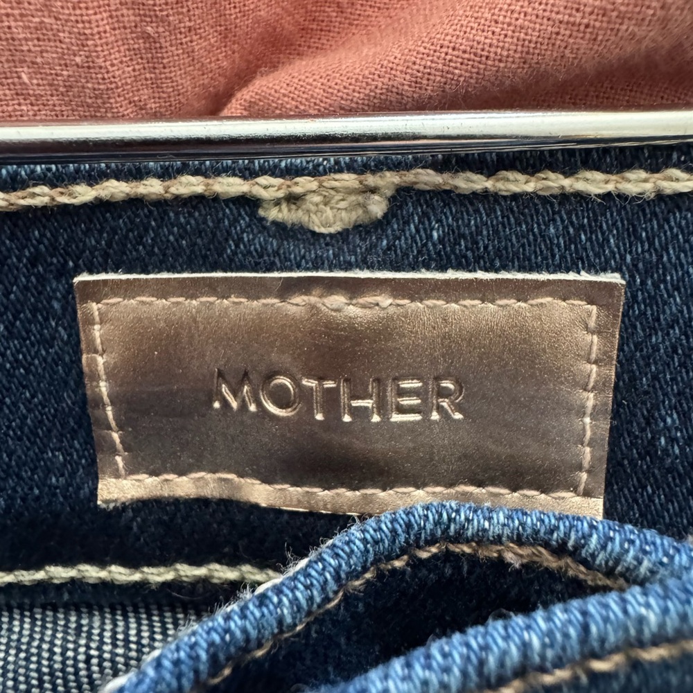 MOTHER Flared Blue Cropped Jeans. - Picture 3 of 4